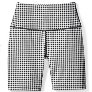 THE GREAT + EDDIE BAUER BIKE SHORT BLACK & WHITE GINGHAM SZ XL PREPPY WORKOUT